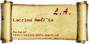 Laczina Amáta névjegykártya